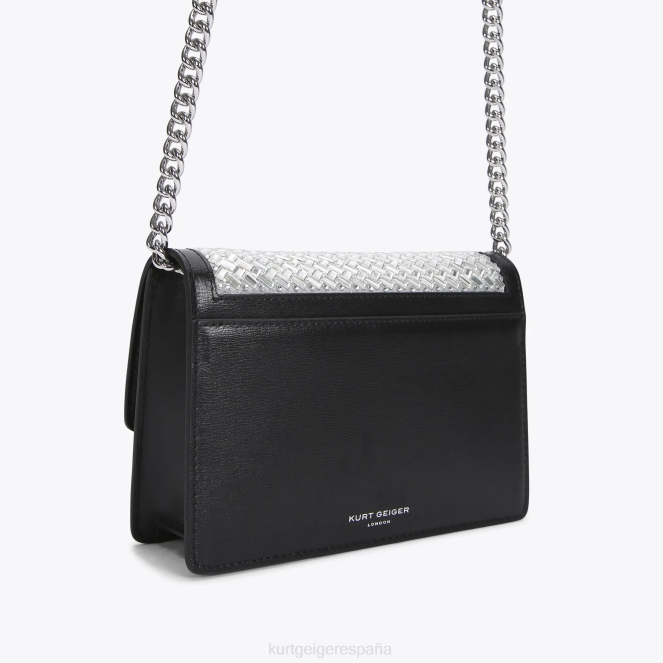 Kurt Geiger mujer bandolera pequeña london shoreditch 2LPR129 | bolsas combinación de plata